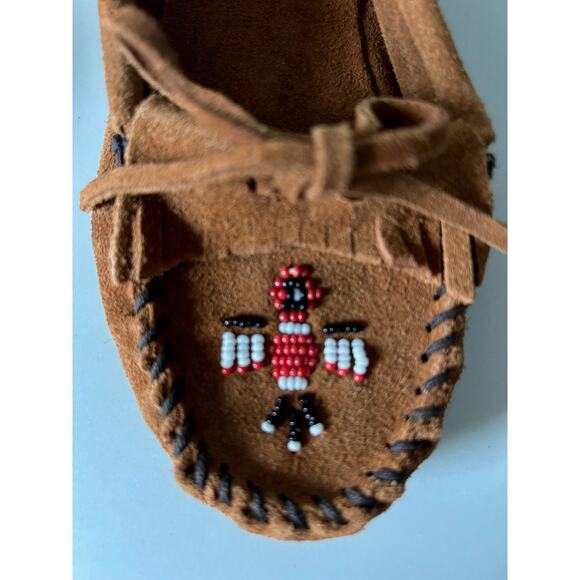 Minnetonka Women’s Size 8 Suede Hard Sole Thunderbird Moccasin Loafers NEW - Picture 5 of 7